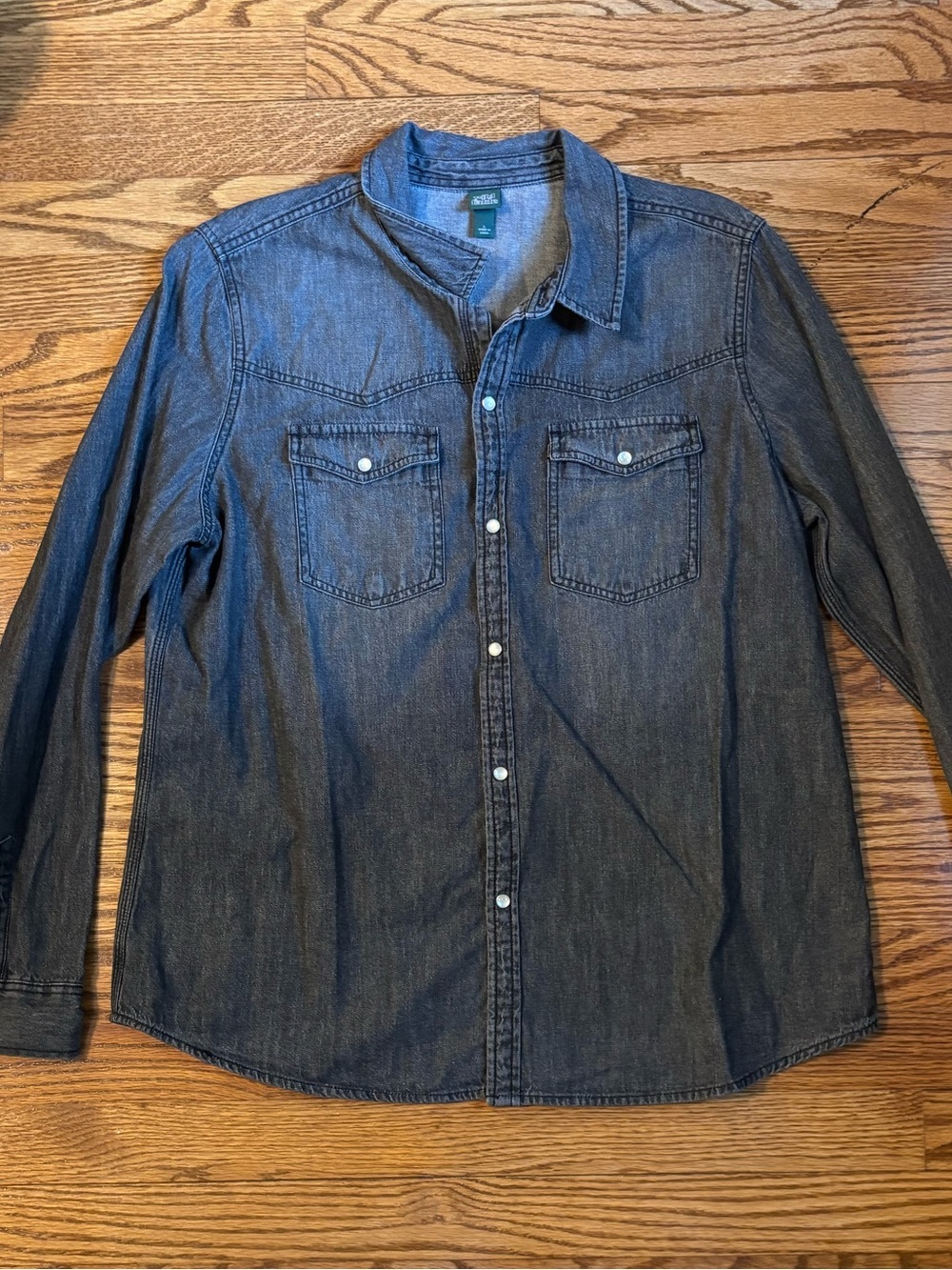 Wild Fable Dark Wash Chambray Western Button Front Shirt Women's Large